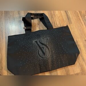 Victoria's Secret Black Tote Bag with Silver Accents